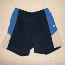 Nike Color Block Shorts Poly-Cotton Men Sz 3XL Navy Blue - $12.56