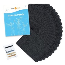 Iron On Patches For Clothing Repair - 20 Pack Black Linen Repair Patches... - £12.01 GBP