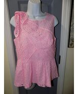 Lilly Pulitzer Diara Top Pink Oval Eyelet Peplum Size 6 Women's NEW - $85.50