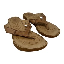 Born sandals 7 womens amelie leather thongs natural brown flip flop shoes  - £23.85 GBP