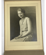 Antique Photo Pretty Young Girl Posing  1920s Period Clothing in Frame C... - $36.62 CAD