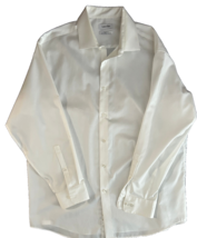 Calvin Klein Men&#39;s Size 17 32/33 White Dress Shirt, Regular Fit, Pre-owned - £15.55 GBP