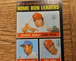 1971 Topps | NL Home Run Leaders Johnny Bench Billy Williams | #66 - £3.78 GBP