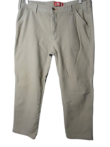 Coleman Fleece Lined Pants Mens 38x32 Carpenter Insulated Tan Pants Pockets Work - £12.97 GBP