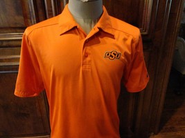 Orange Nike Dri Fit OSU Cowboys Oklahoma State Polyester Polo Shirt Men S Nice - £16.61 GBP