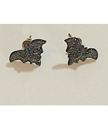 Halloween black Bat sparkling Earrings - £5.53 GBP