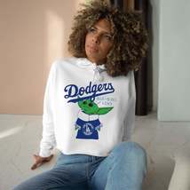 Baby Yoda-Los Angeles Dodgers Women&#39;s Drawstring Crop Top Hoodie Sweatshirt - $34.20