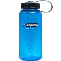 Nalgene Sustain 16oz Wide Mouth Bottle (Blue w/ Black Cap) Recycled Reus... - $14.15