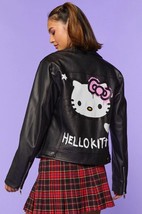 Forever 21 X Sanrio Hello Kitty &amp; Friends Moto Jacket - Size Large New W Tag - £126.72 GBP
