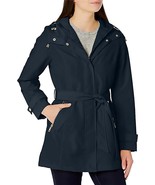 Authentic Nautica Women&#39;s Hooded Raincoat with Belt Jacket, Navy Seas, S... - £71.20 GBP