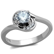 1.13Ct Round Cut Solitaire CZ Stainless Steel Bridal Engagement Ring Sz 5-10 - £39.16 GBP