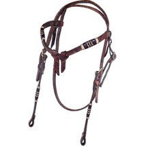 Buckaroo Products USA Harness Leather Rawhide Futurity Knot Browband Headstall - £151.86 GBP