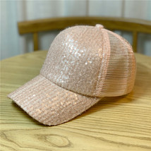 Hat Women&#39;s Spring And Summer Fashion All-Match Sequin Cap Women&#39;s Sunscreen Sun - £9.55 GBP