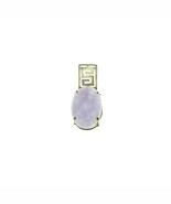 14K Yellow Gold Lavender Jade Cabachon Pendant Oval Greek Key Bail - $4,604.54 MXN