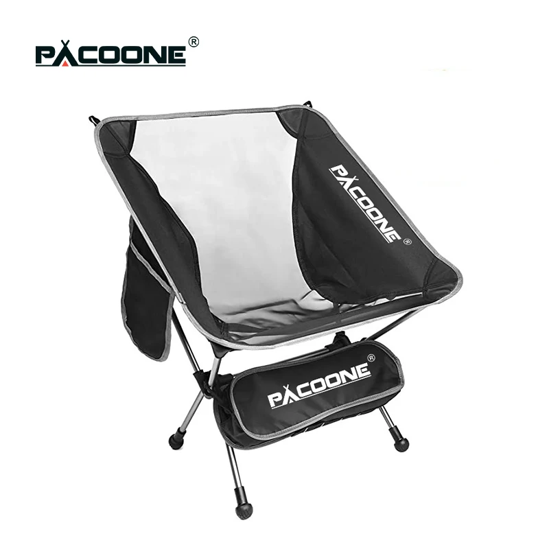 PACOONE Outdoor Camping Chairs Detachable Portable Folding Moon Chair Beach - £37.91 GBP