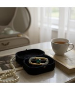 Chic Safety Pin Brooch with Sparkling Faux Emerald Rhinestones Gold Tone - $19.99