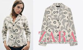 ZARA SOLDOUT FLORAL TEXTURED BLAZER M - $89.00
