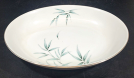 Sone China Bamboo Aqua 10&quot; Serving Bowl/Tray Dish Silver Trim 1964 - £23.65 GBP