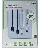 4 x Belkin BOOST CHARGE Flex USB-C-Lightning Connector Silicone Cable 6.... - $635.00 MXN