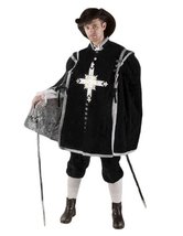 Men&#39;s Deluxe Musketeer Theatrical Quality Costume, Black, Large - $499.99+