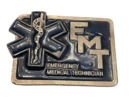 Belt Buckle Vintage EMT Emergency Medical Technician 2 1/4 In x 3 1/4 In - £9.95 GBP