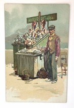Vintage Ragozino PC Man Selling Oysters on Street Artist Card Ostricaro - £15.72 GBP