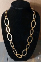 Oval Interlocking Link Necklace Gold Toned Stainless Steel 19&#39;&#39; - $24.65