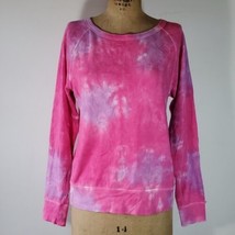 GAP Sweatshirt Size M Tie Dye Raglan Long Sleeve Terry Pink Purple Lightweight - $19.60