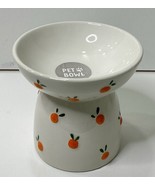 Ceramic Pink Oranges Pet Bowl Eccolo Pets Small Dog Cat Bowl NEW - €15,19 EUR