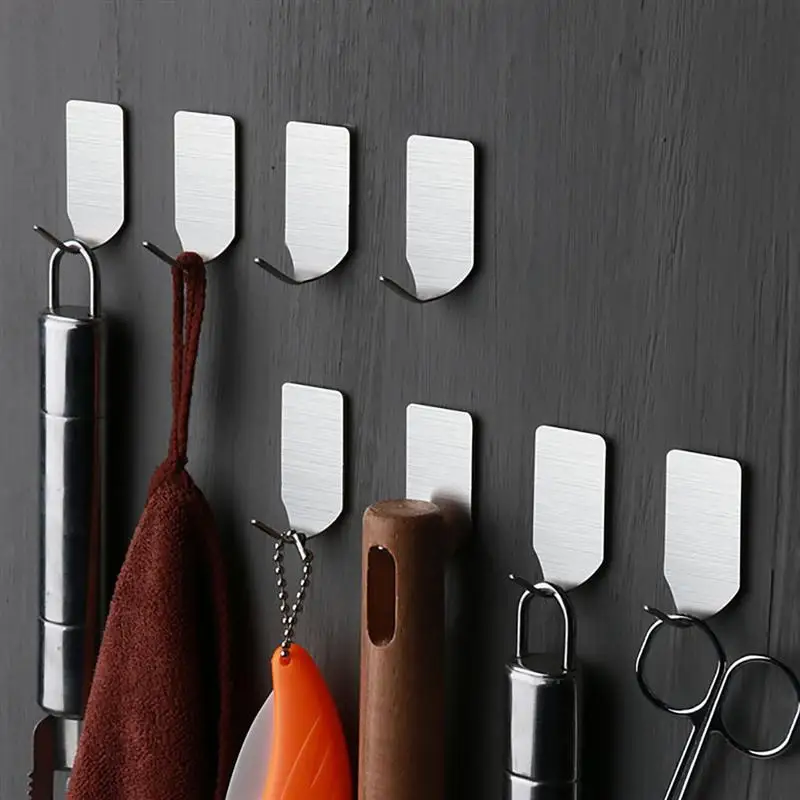 House Home Self-Adhesive Wall Hooks Holder Stainless Steel Towel Holder Multi-Pu - £19.98 GBP