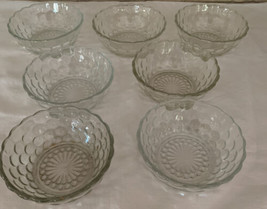 Set Of *7* Vintage Anchor Hocking Bubble Glass 4.25&quot; Fruit / Dessert Bowls - $20.00