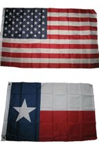 AES 2x3 2&#39;x3&#39; Wholesale Lot Combo: USA American w/State of Texas Flag - £7.42 GBP