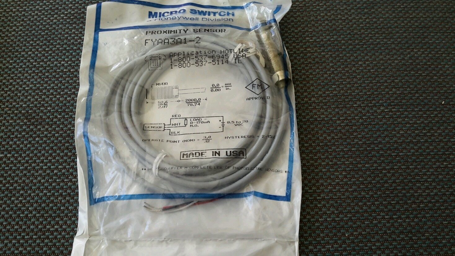 (8) Micro Switch FYAA3A1-2 Inductive Proximity Switch NEW LOT SALE $79 - $78.21