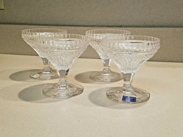 Set of 4 Crystal Legends By Godinger Handcrafted 24% Lead Crystal Desser... - £47.42 GBP