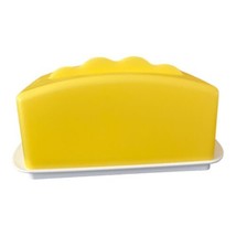 Tupperware Yellow Impressions 1 LB Pound Butter Cheese Keeper Holder Dish 3672 - £9.61 GBP