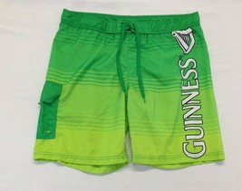 Guinness Swim Trunks Men&#39;s Size Medium Green Mesh Lined Swim Shorts - £8.51 GBP
