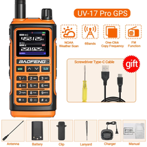 17 Pro GPS Walkie Talkie Long Range Wireless Copy Frequency Type-C Charg... - £59.22 GBP