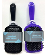 ( LOT 2 ) Purple &amp; Black Cushion Paddle Hair Brush BRAND NEW w/ TAG - $17.81