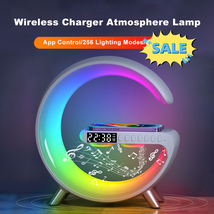 G Shaped  App Control LED Lamp Bluetooth Speaker Wireless Charger Atmosphere Lam - $44.99