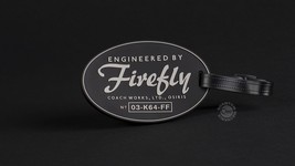 Firefly Builders Plaque Engineered By Logo Vinyl Luggage Q-Tag NEW UNUSED - £6.57 GBP