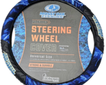 Mossy Oak Fishing Premium Steering Wheel Cover Universal Size Blue Black - $29.99