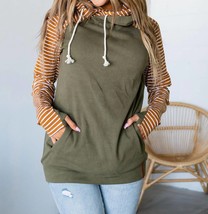 Ampersand Ave doublehood™ sweatshirt in Olive Green - size XS - £37.94 GBP