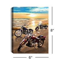 Motorcycle Led Sunset Riders tabletop Canvas Print image 3