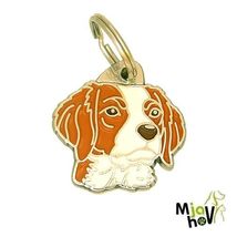 Dog name ID Tag, Brittany, Engraved, Personalized, Handmade - $20.23+