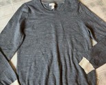 Banana Republic Size XL 100% Merino Wool Sweater Long Sleeve Gray Ivory ... - $37.18