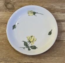 KPM Krister Germany Vtg Porcelain Salad Plate Yellow Rose Gold Rim 7 3/4&quot; - $19.20