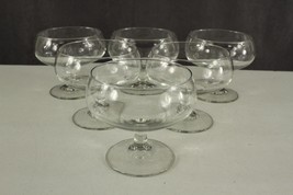 RIEKES Crisa Clear Crystal Mexico 6PC Lot Footed Champagne Sherbet Glasses - $26.49