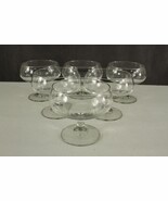 RIEKES Crisa Clear Crystal Mexico 6PC Lot Footed Champagne Sherbet Glasses - $26.49
