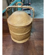 Chinese 2 Tier Wedding Basket Bamboo Rattan 18&quot; Tall - €21,48 EUR
