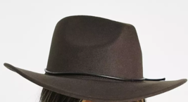 ASOS Hat Womans Cowgirl felt fedora with size adjuster in brown NWT - $18.49
